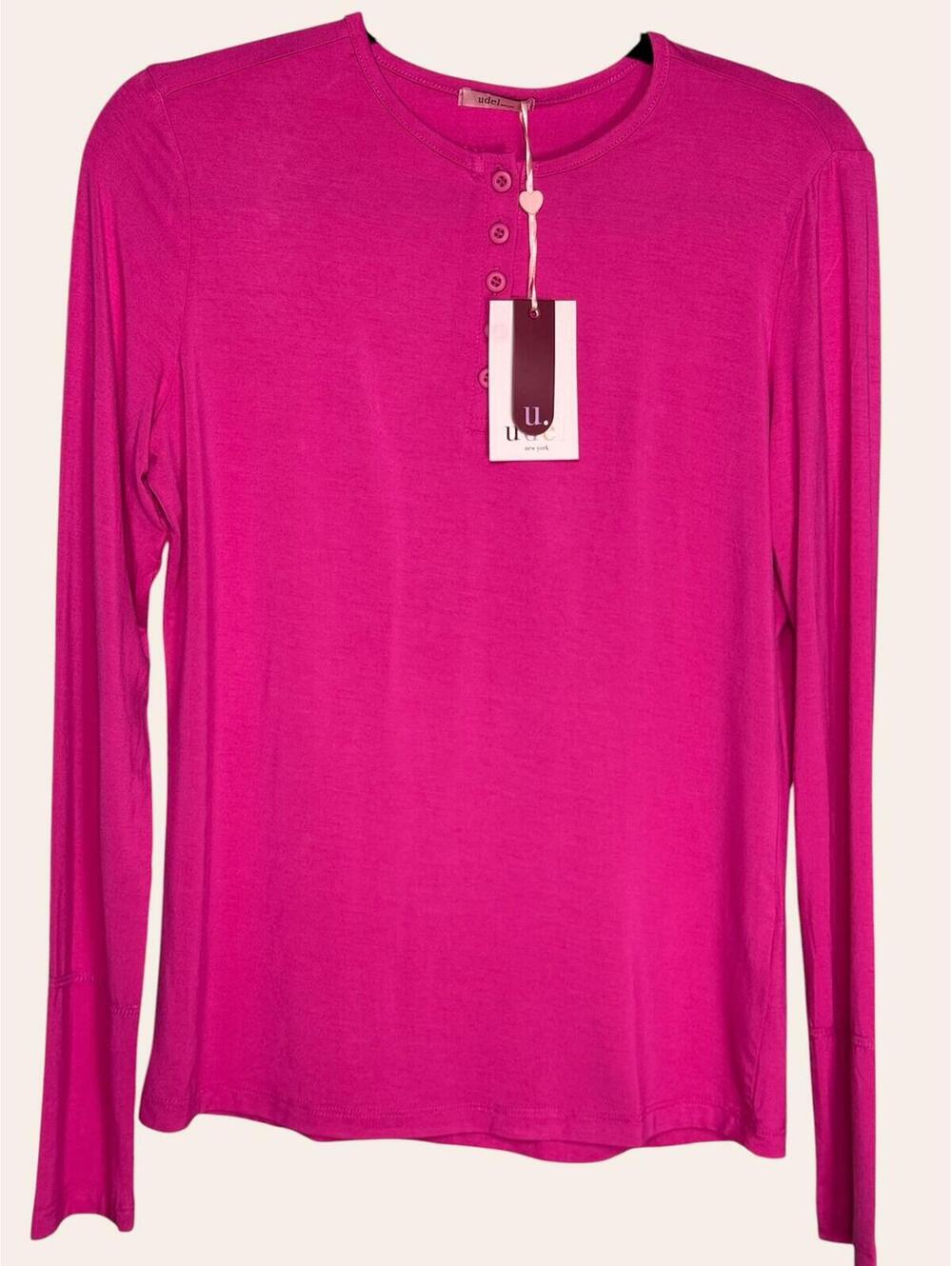 Udel NY Pink Soft Basic Henley